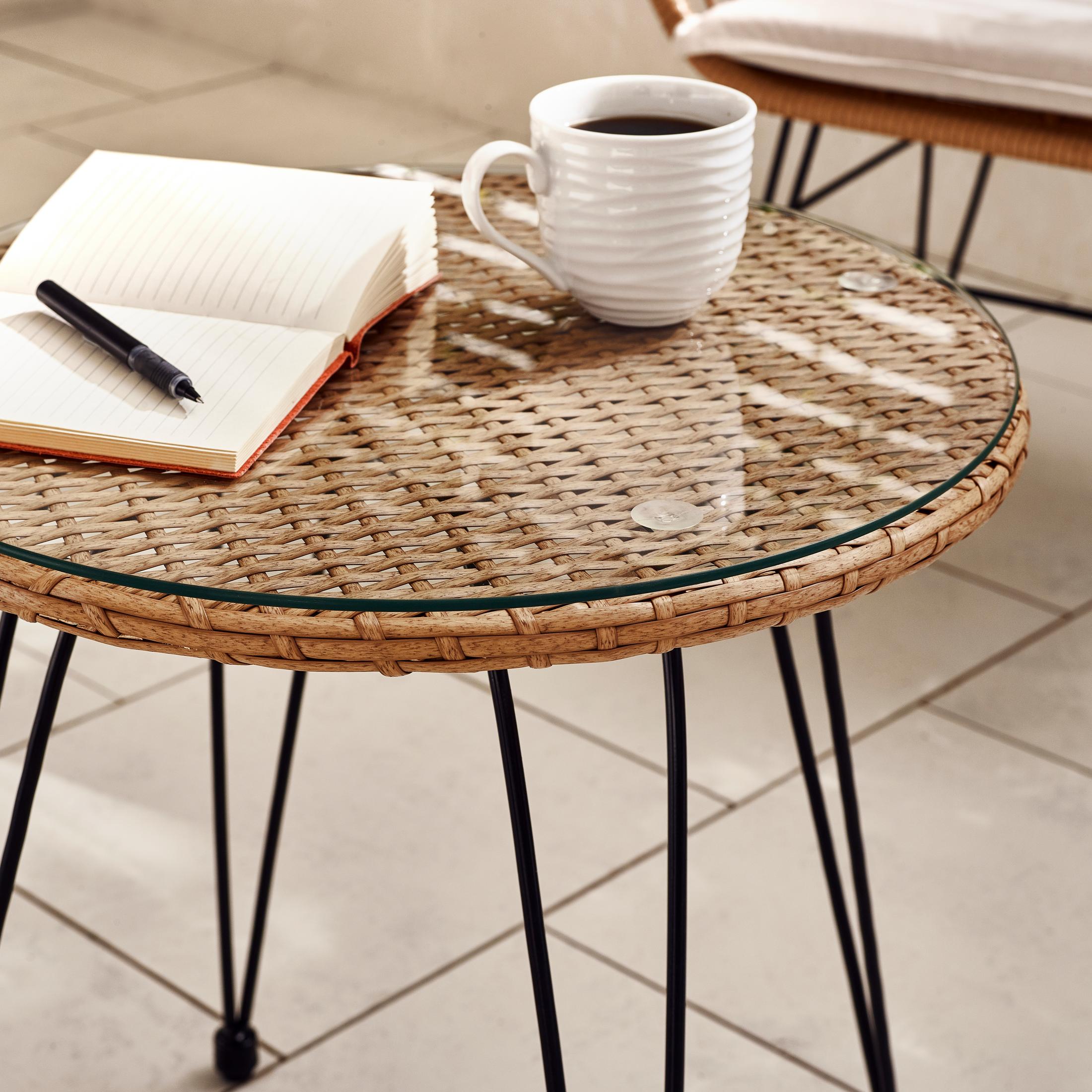 Belize Beige Rattan 2 Seat Garden Bistro Set