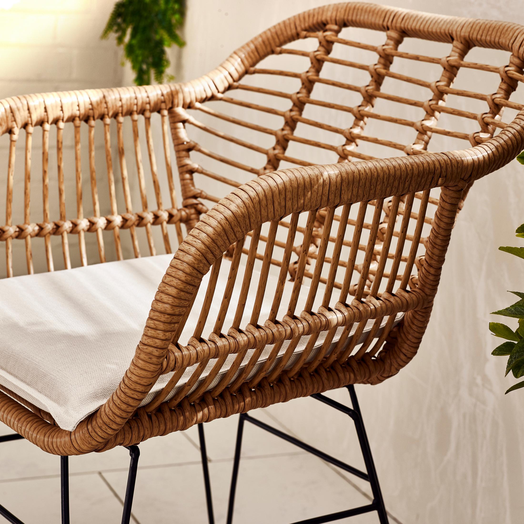 Belize Beige Rattan 2 Seat Garden Bistro Set