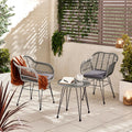 Belize Grey Rattan 2 Seat Garden Bistro Set