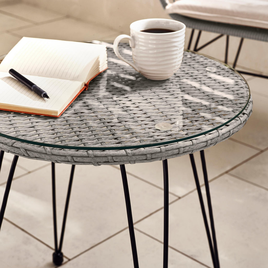 Belize Grey Rattan 2 Seat Garden Bistro Set