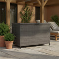 Charcoal Weave 510L Cushion Storage Box with Gas Lift