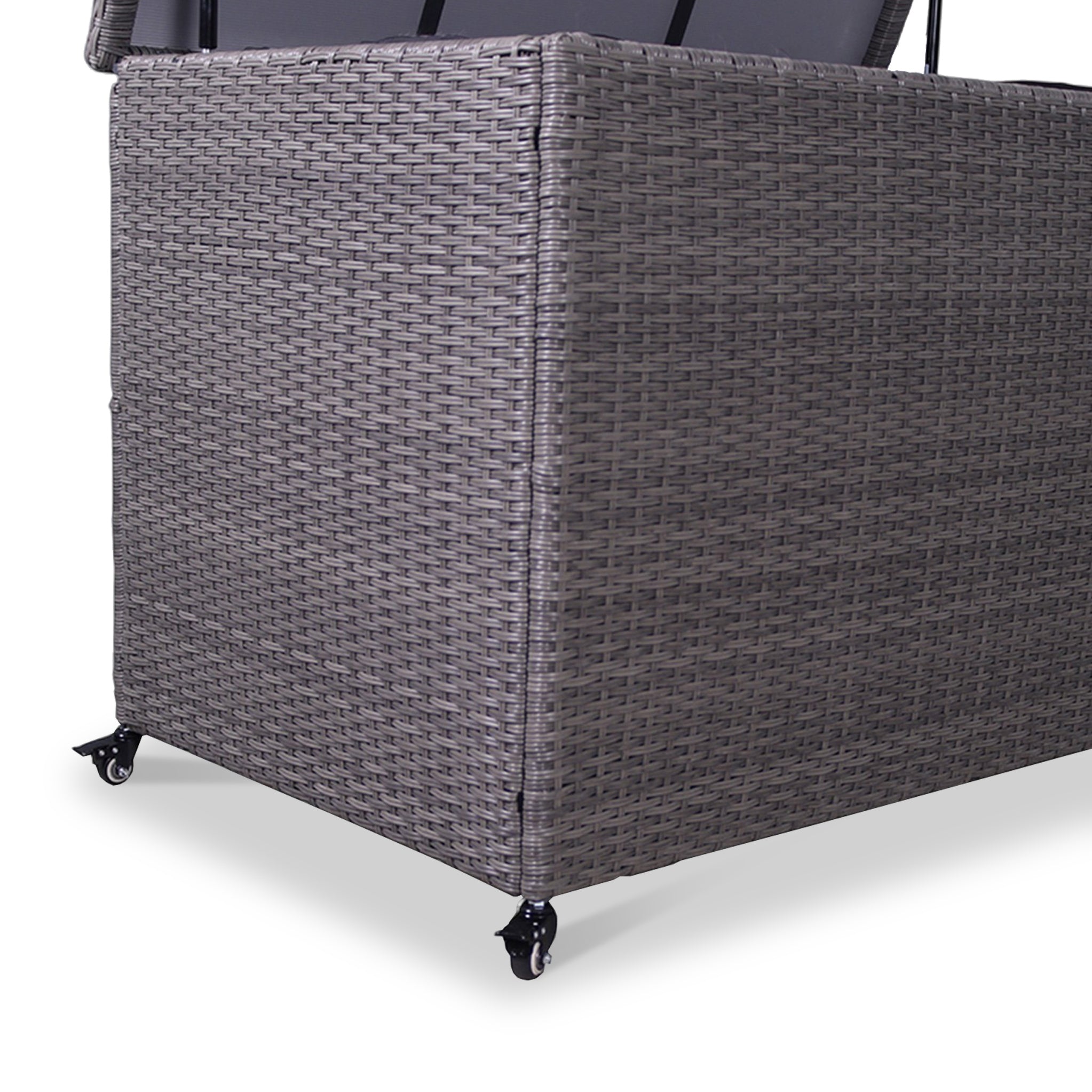 Charcoal Weave 510L Cushion Storage Box with Gas Lift