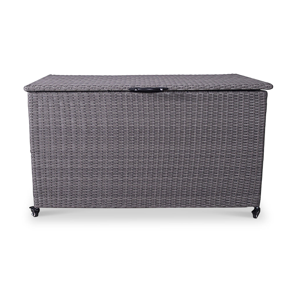 Charcoal Weave 645L Cushion Storage Box with Gas Lift