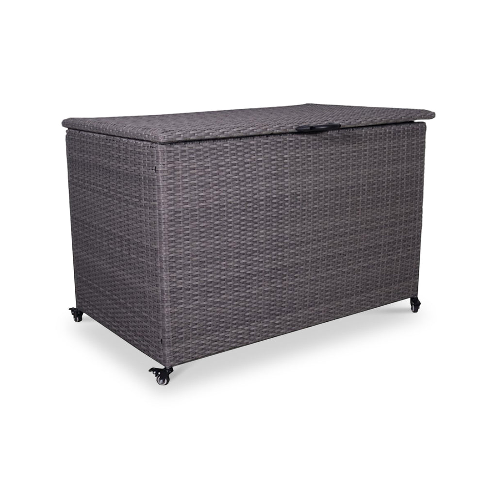 Charcoal Weave 645L Cushion Storage Box with Gas Lift