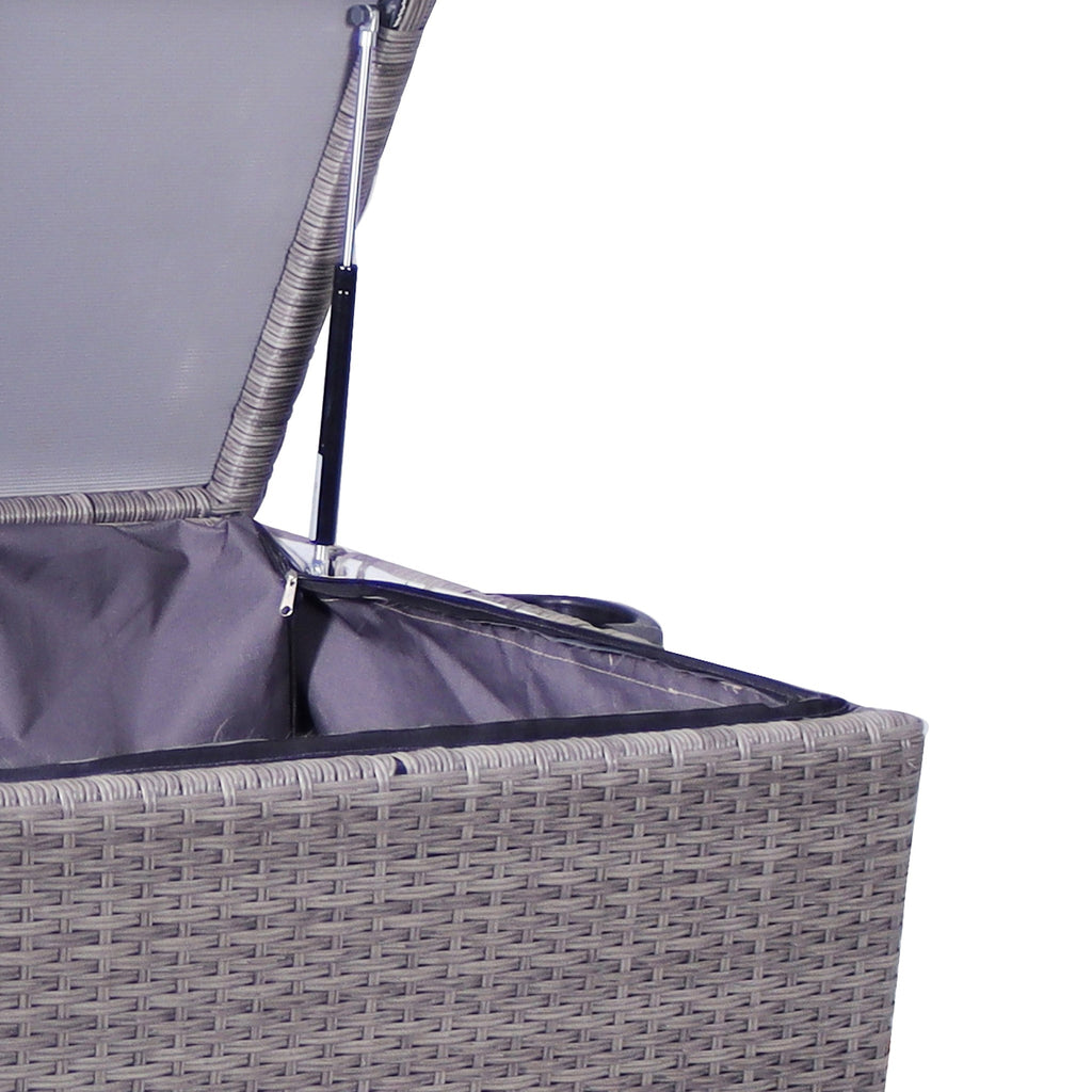 Charcoal Weave 826L Cushion Storage Box with Gas Lift