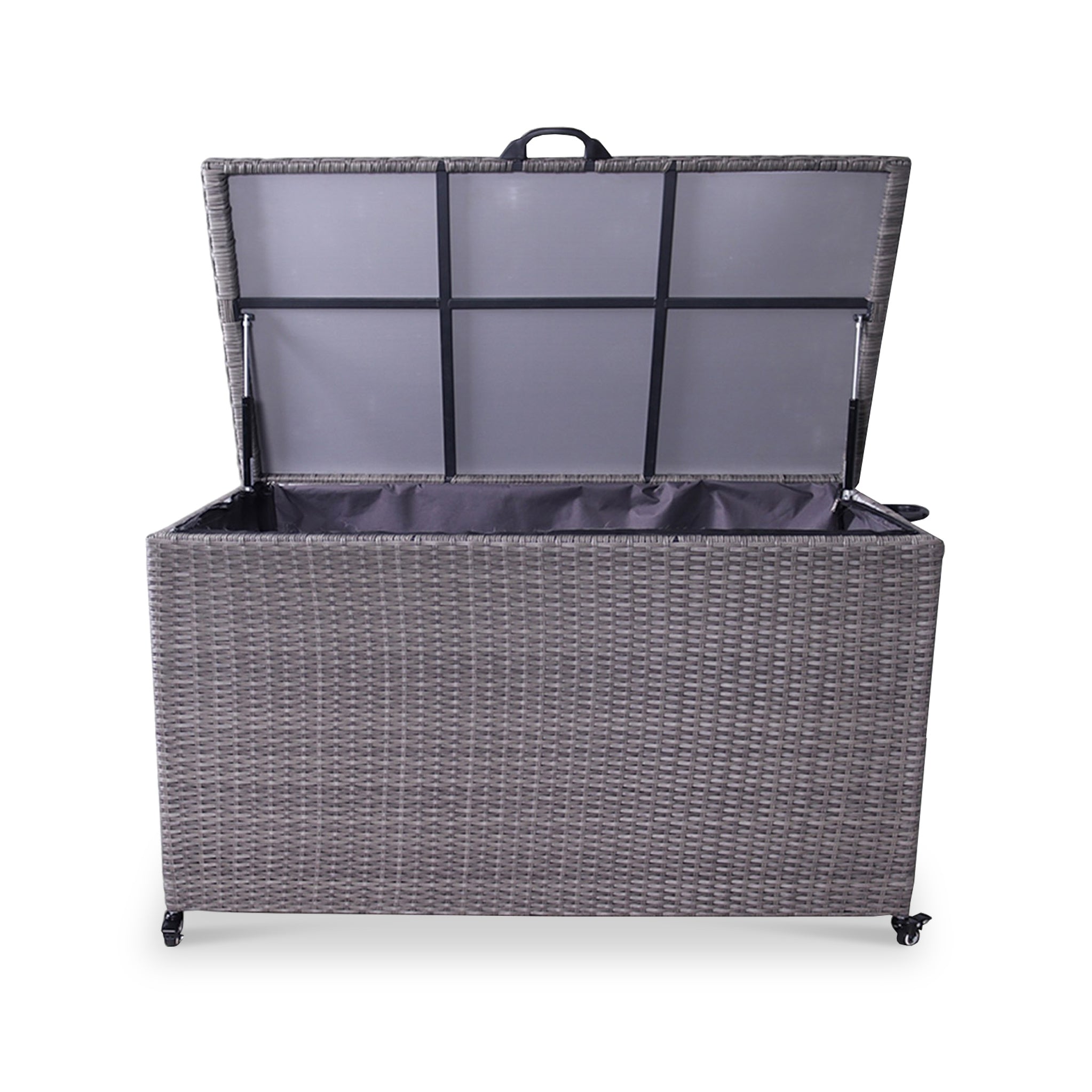 Charcoal Weave 826L Cushion Storage Box with Gas Lift