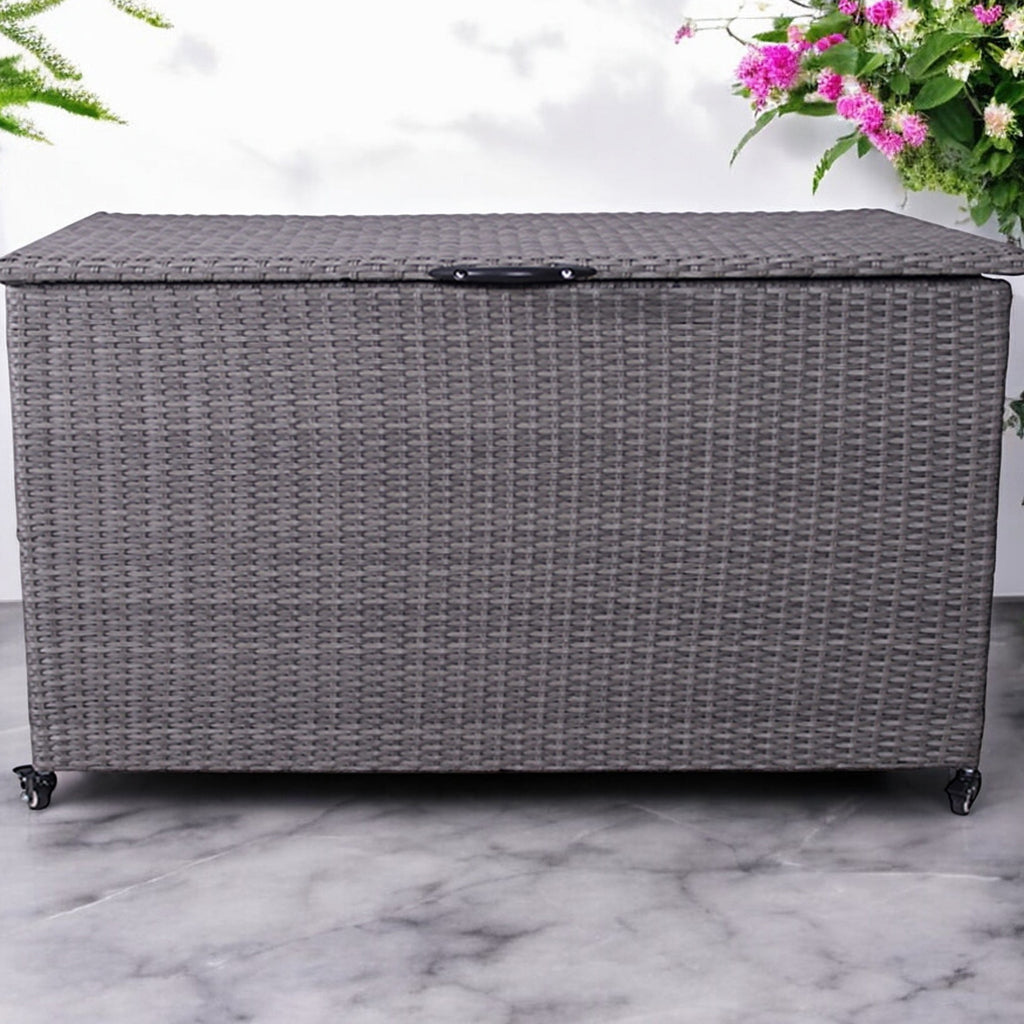 Charcoal Weave 826L Cushion Storage Box with Gas Lift