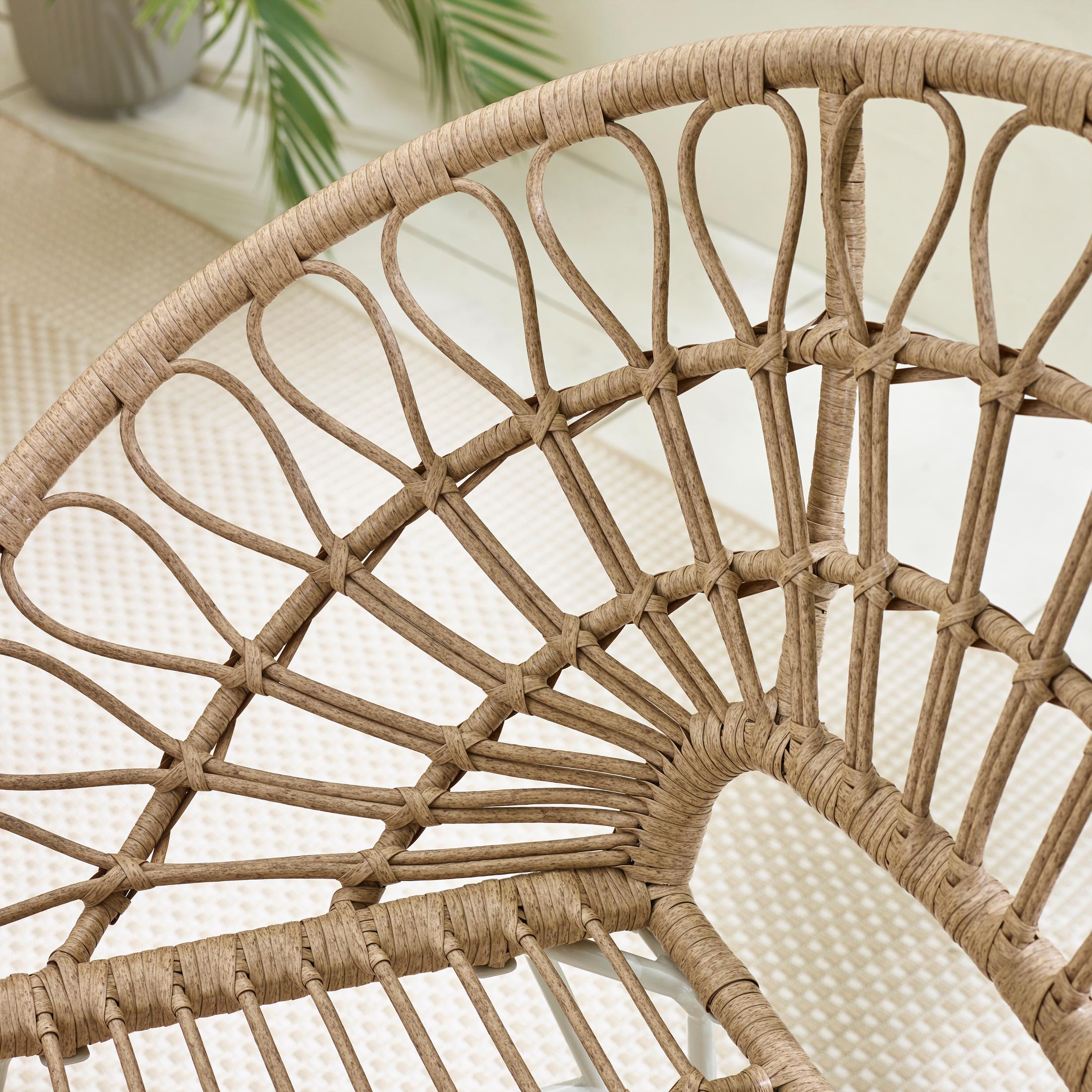Crete Beige Rattan 2 Seat Garden Bistro Set