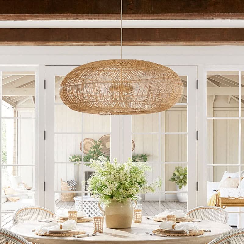 Lightsin Rustic Elegance Rattan Hanging Pendant Light