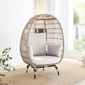 Beige Rattan Garden Egg Chair Seat