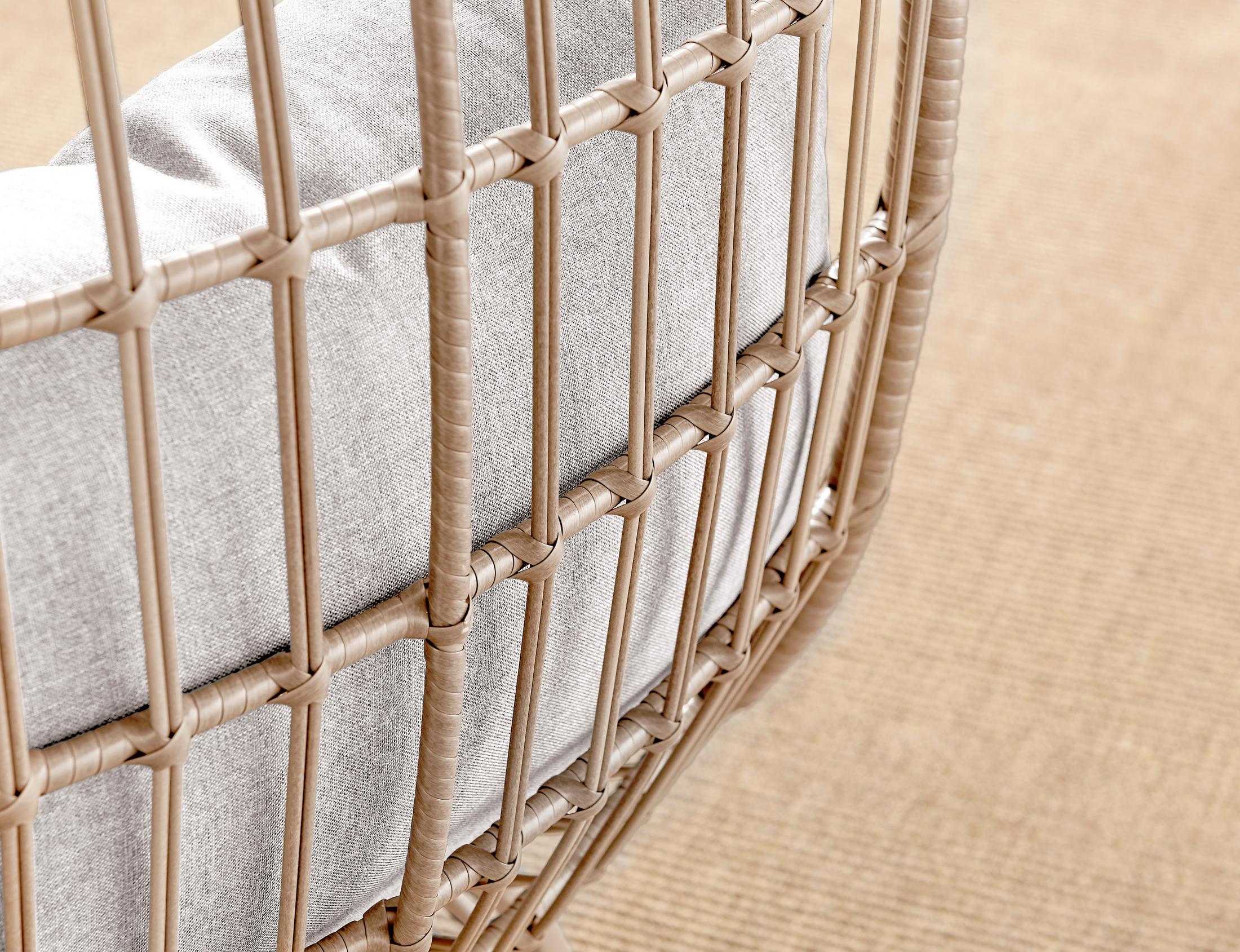 Beige Rattan Garden Egg Chair Seat