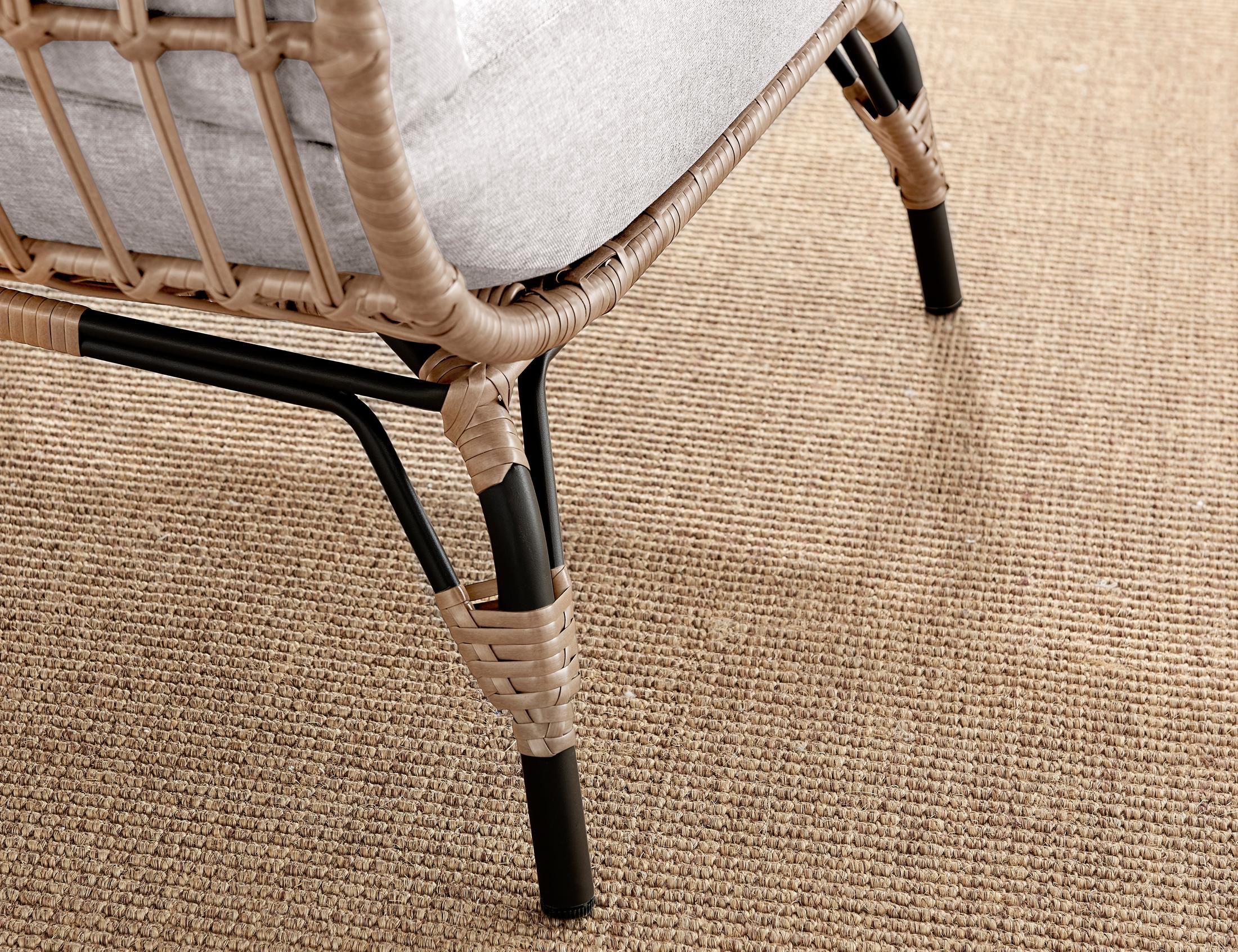 Beige Rattan Garden Egg Chair Seat