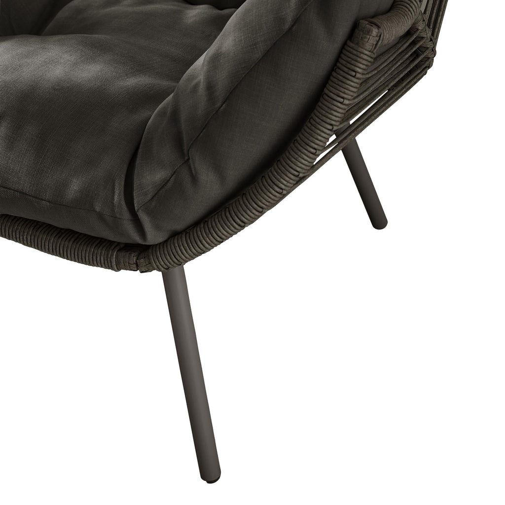 Grey Indoor / Outdoor Rattan Double Egg Chair Seat