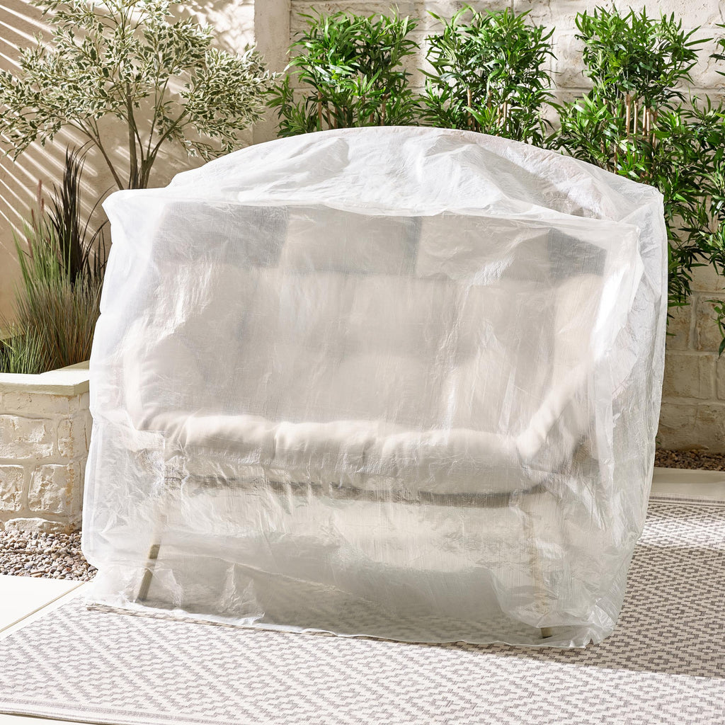 Grey Rattan & Grey Garden Double Egg Chair Seat