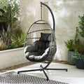 Grey Rattan & Grey Garden Hanging Egg Chair Seat