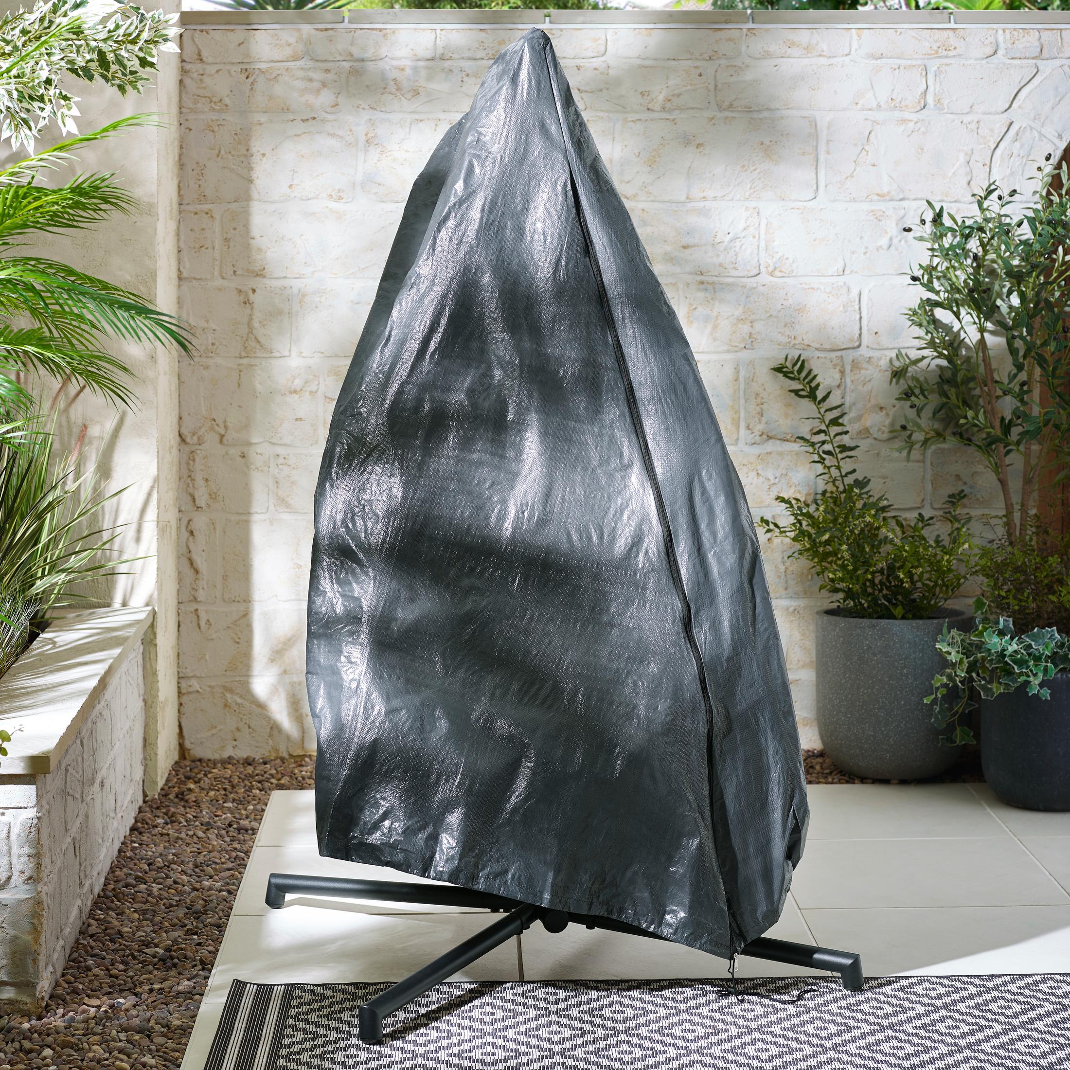 Grey Rattan & Grey Garden Hanging Egg Chair Seat