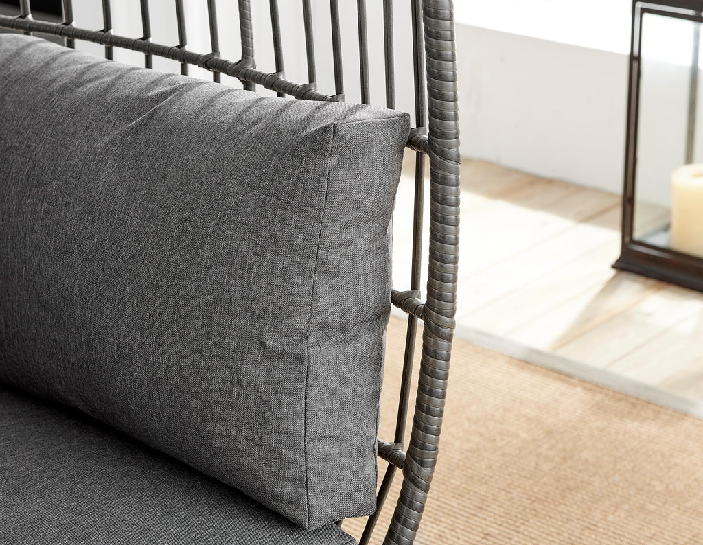Grey Rattan Garden Egg Chair Seat