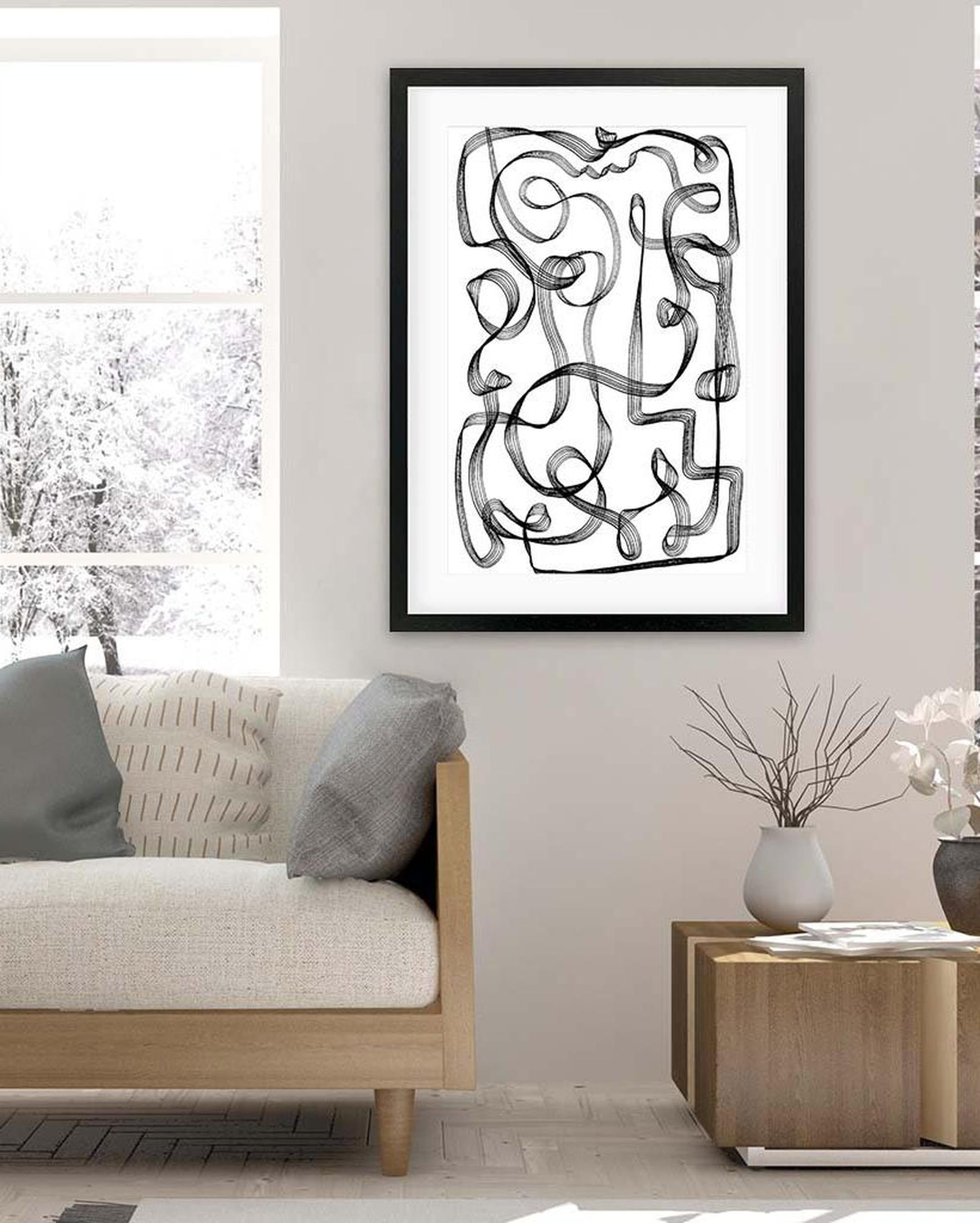 Dimensional Maze Lines Art Print