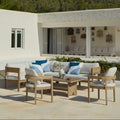 Imani 8 Seater Wooden Garden Corner Sofa Set with Coffee Table & 2 Imani Dining Chairs