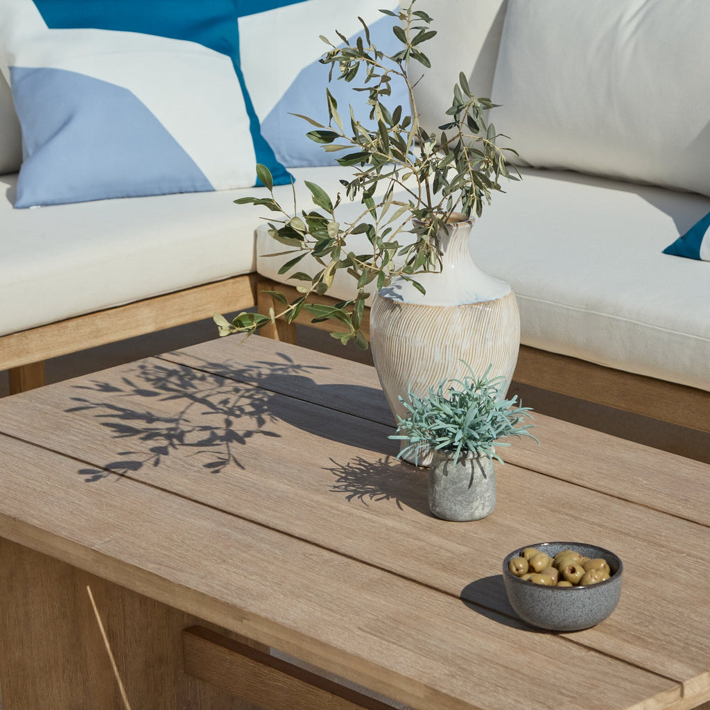 Imani 8 Seater Wooden Garden Corner Sofa Set with Coffee Table & 2 Imani Dining Chairs