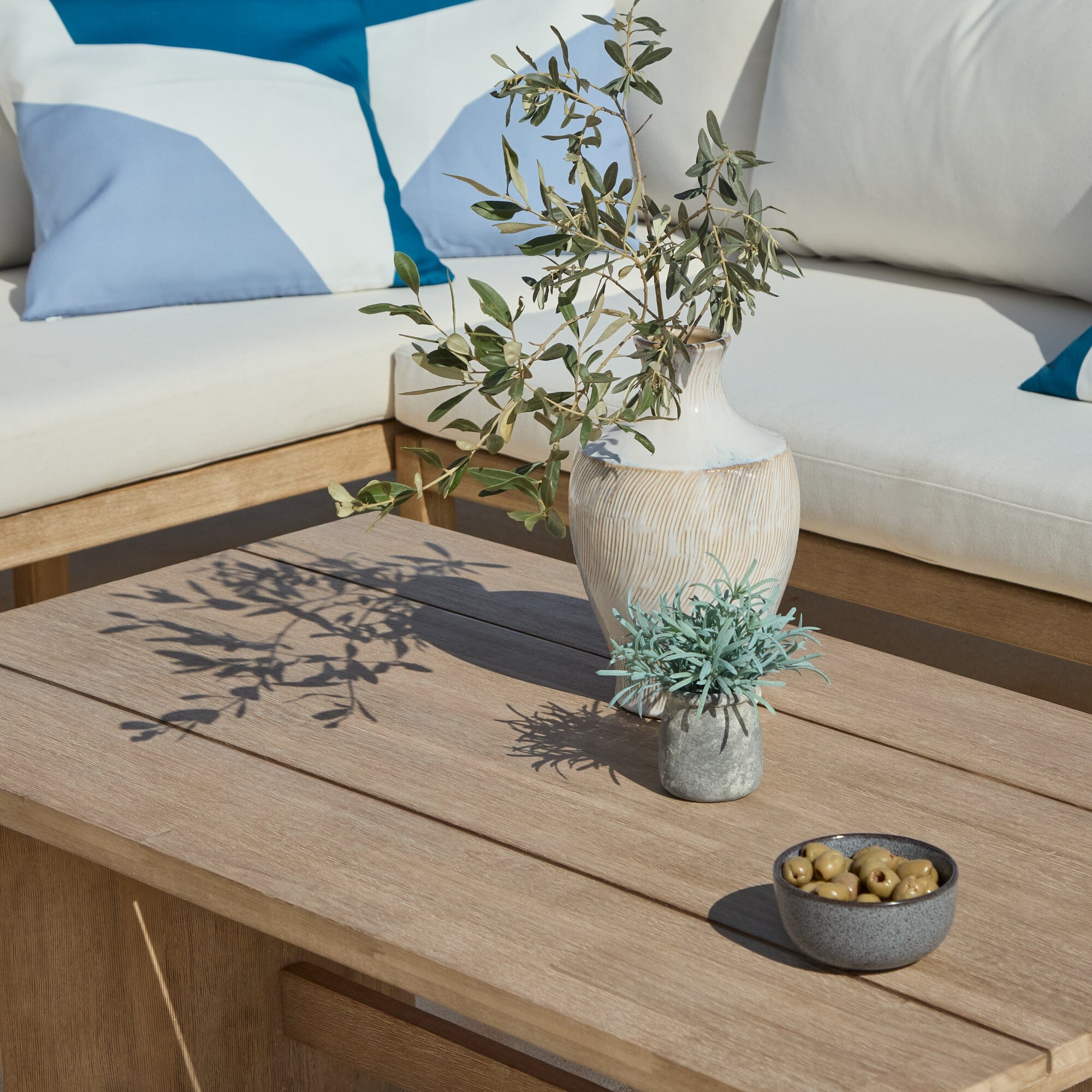 Imani 8 Seater Wooden Garden Corner Sofa Set with Coffee Table & 2 Imani Dining Chairs