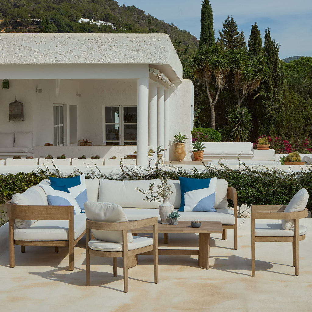 Imani 8 Seater Wooden Garden Corner Sofa Set with Coffee Table & 2 Imani Dining Chairs