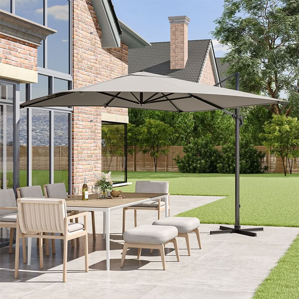 2.5M Cantilever Parasol Grey with Base for Garden