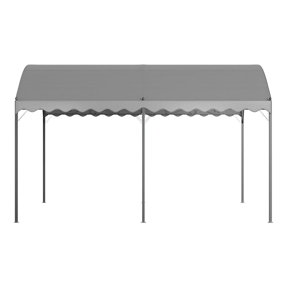 9ft Metal Arched Pergola with Shade Dark Grey