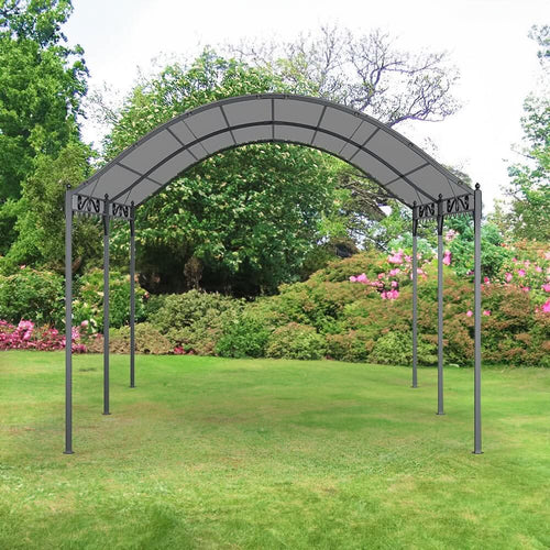 9ft Metal Arched Pergola with Shade Dark Grey