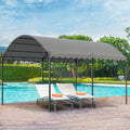9ft Metal Arched Pergola with Shade Dark Grey