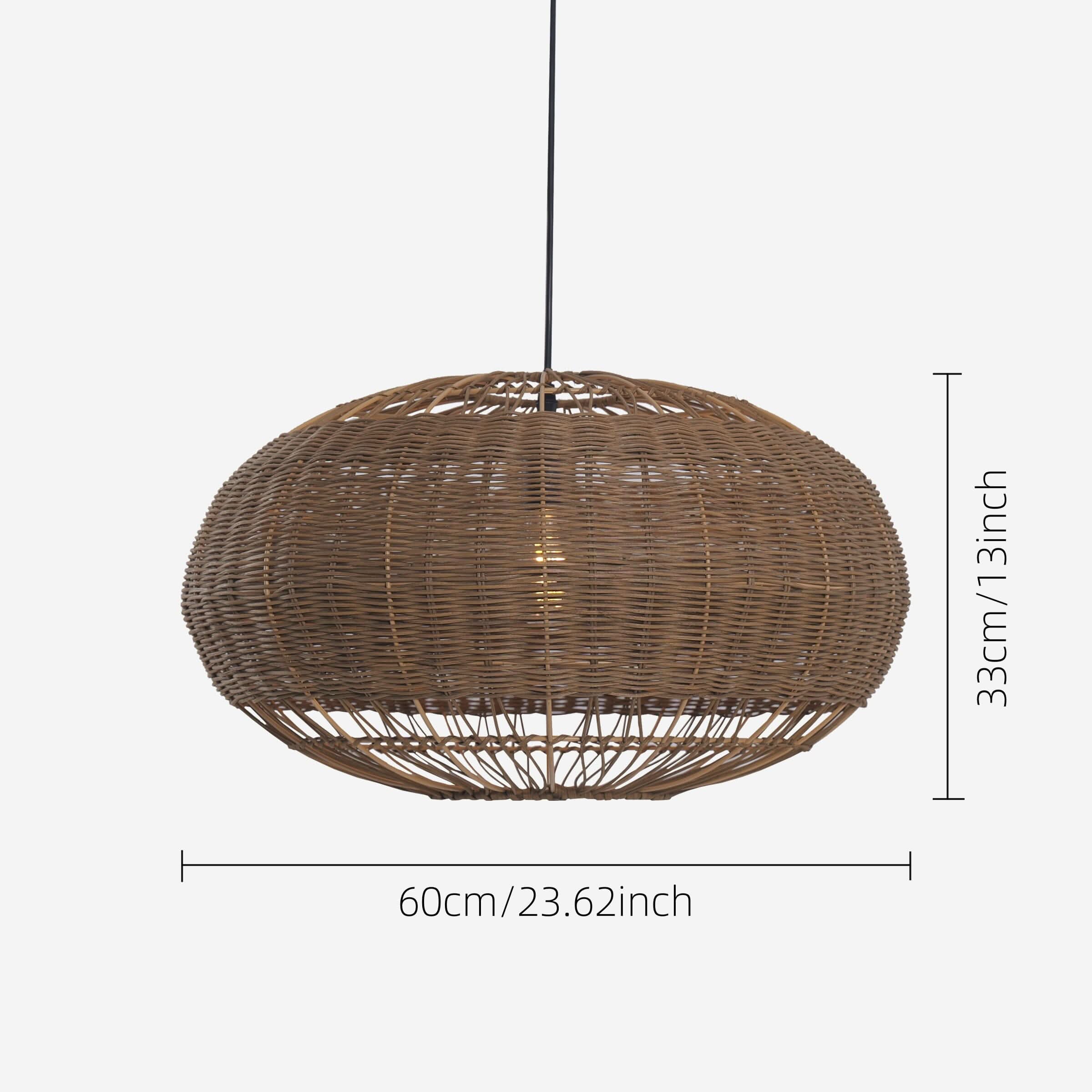 Lightsin Handcrafted Split Rattan Basket Pendant Light for Dining Room, Living Room