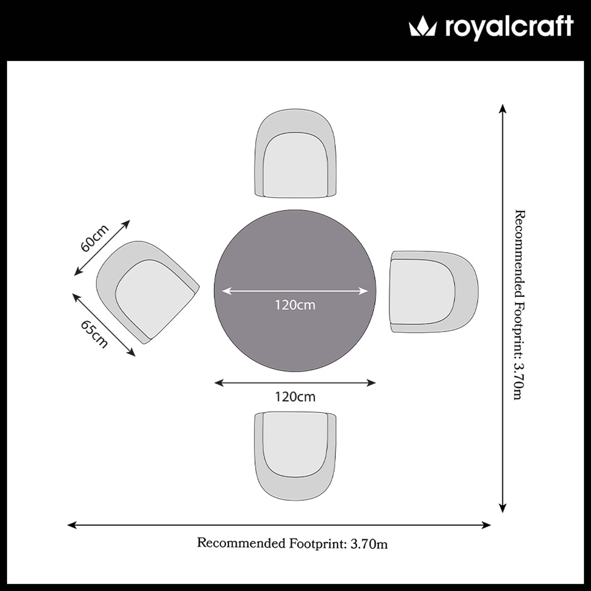 Luna 4 Seater Round Concrete Dining Set with Sol Rattan Dining Chairs