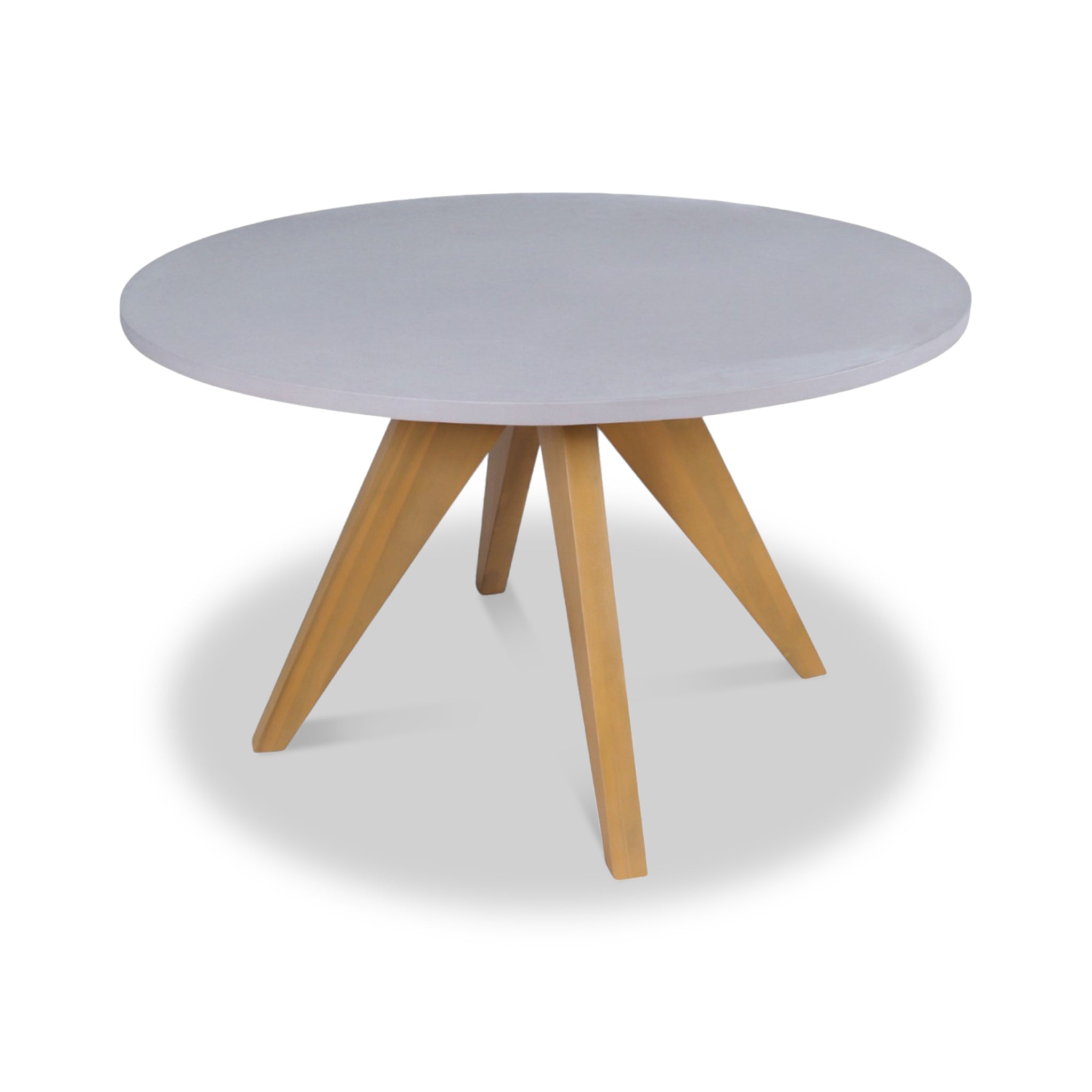 Luna 4 Seater Round Concrete Dining Set with Sol Rattan Dining Chairs