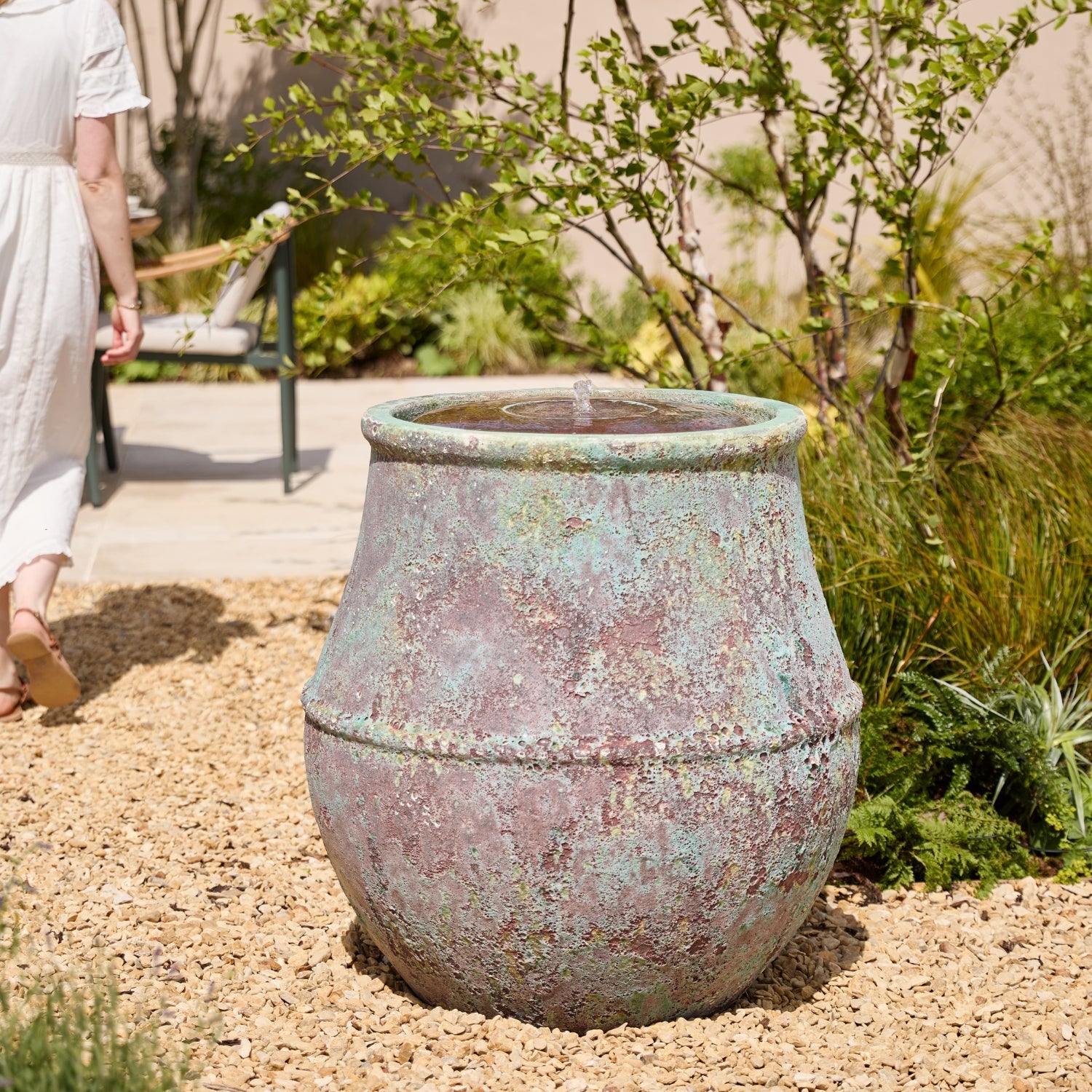 Leto Extra Large Verdigris | Urn Water Feature