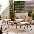 Lisbon Beige Rattan 4 Seat Garden Sofa & Chairs Set