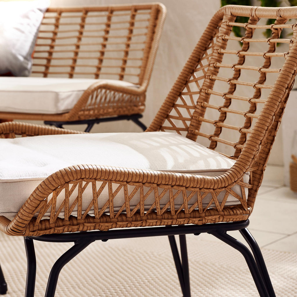 Lisbon Beige Rattan 4 Seat Garden Sofa & Chairs Set