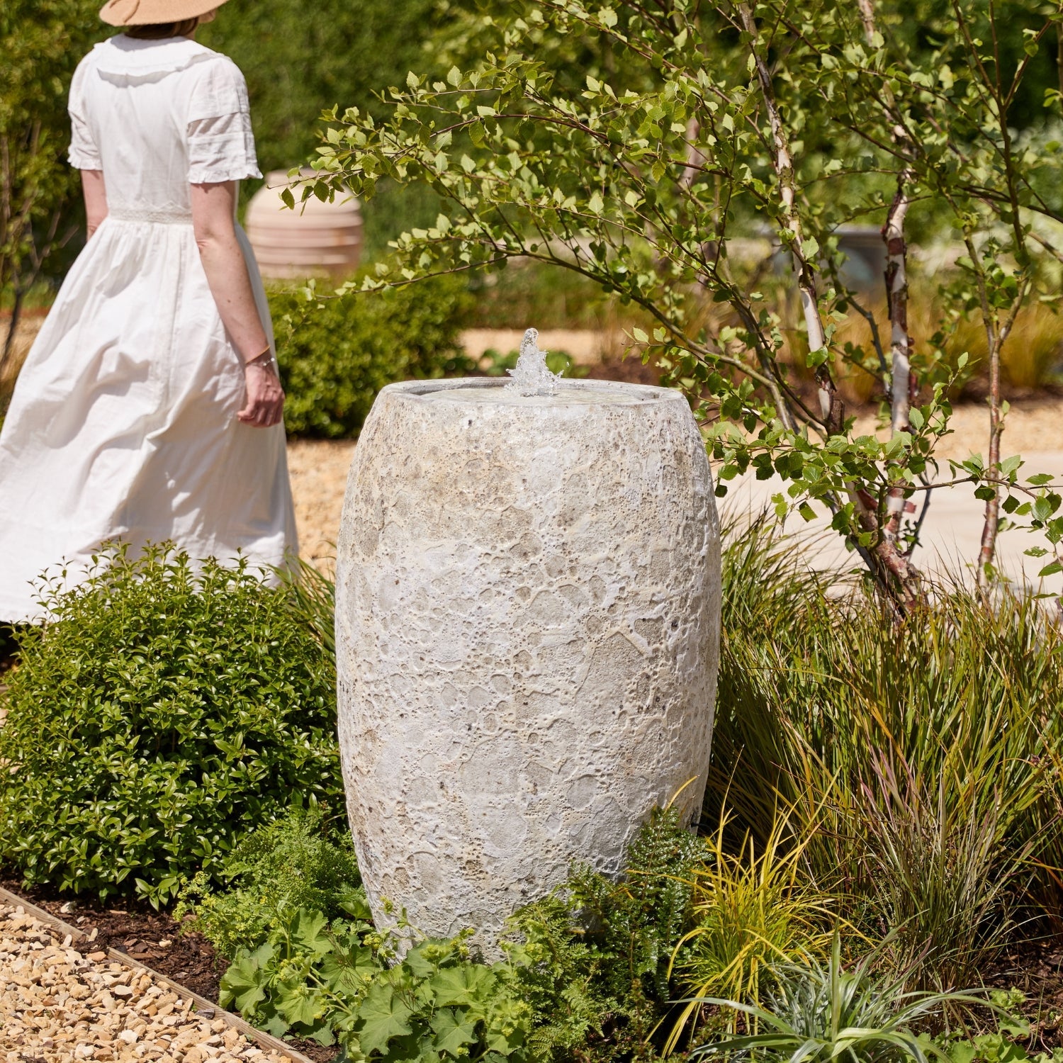 Luna Tall Stone Glaze | Vase Water Feature