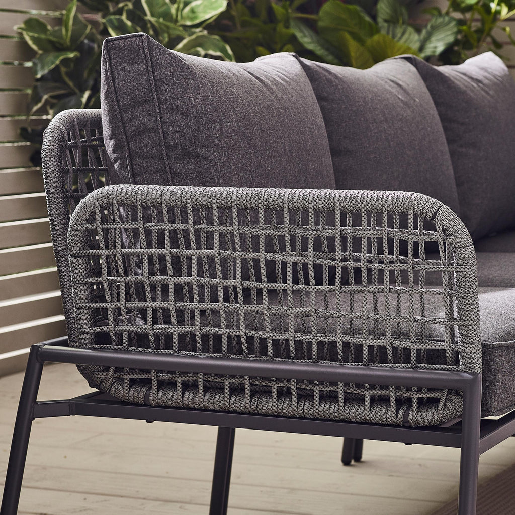 Maldives Grey Rattan & Grey 5 Seat Garden Sofa Set