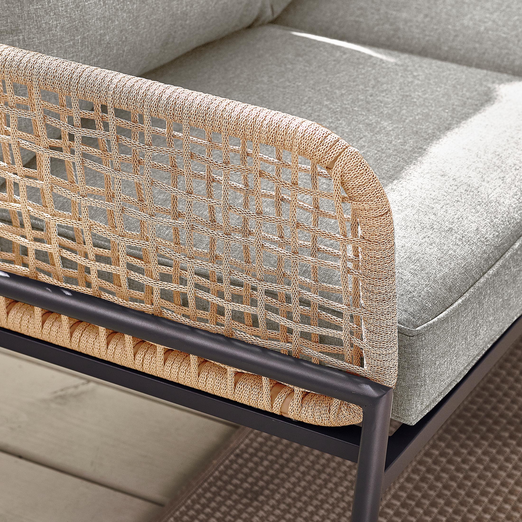 Maldives Beige Rattan & Taupe 5 Seat Garden Sofa Set