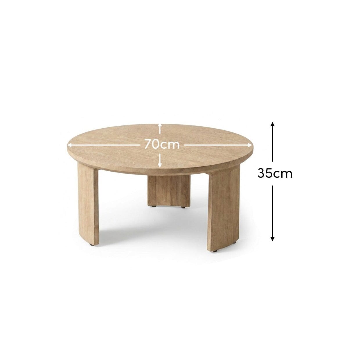 Mali Wooden Garden Coffee Table - Brushed Light Acacia