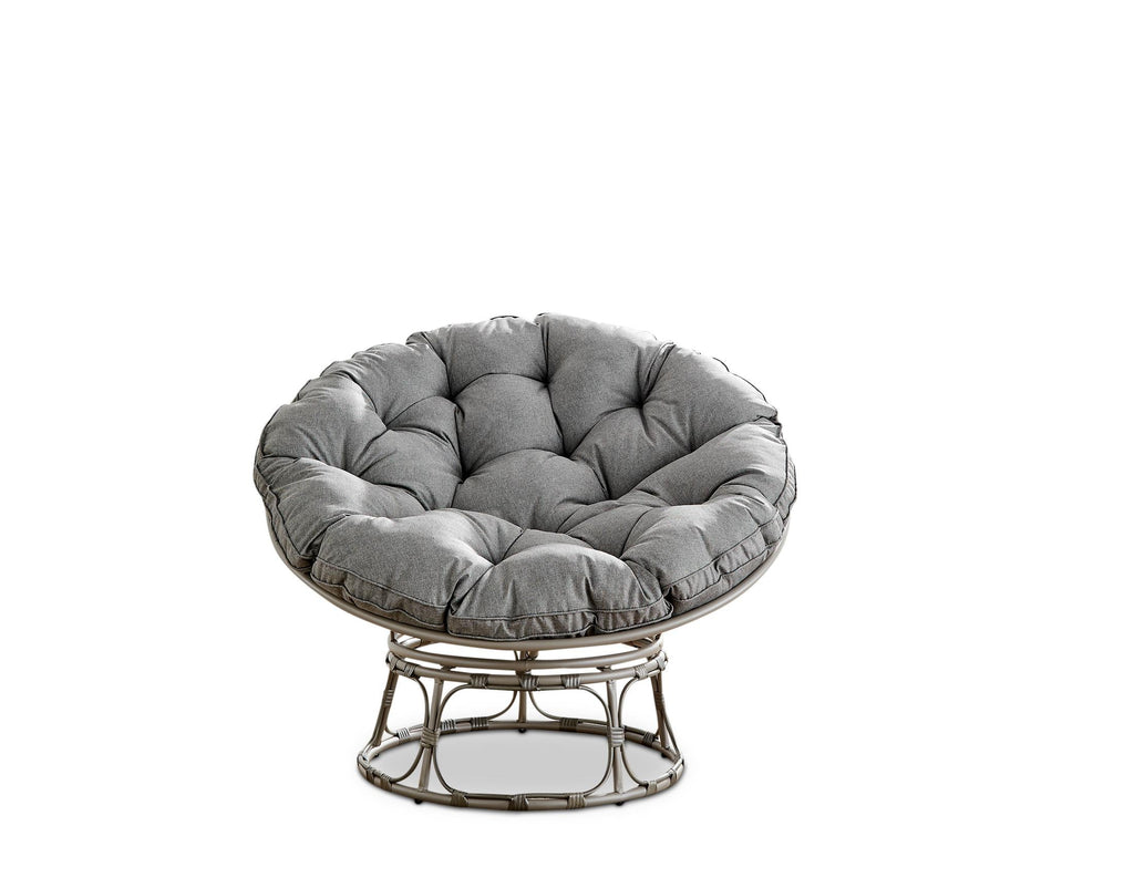 Grey Rattan Garden Papasan Moon Chair