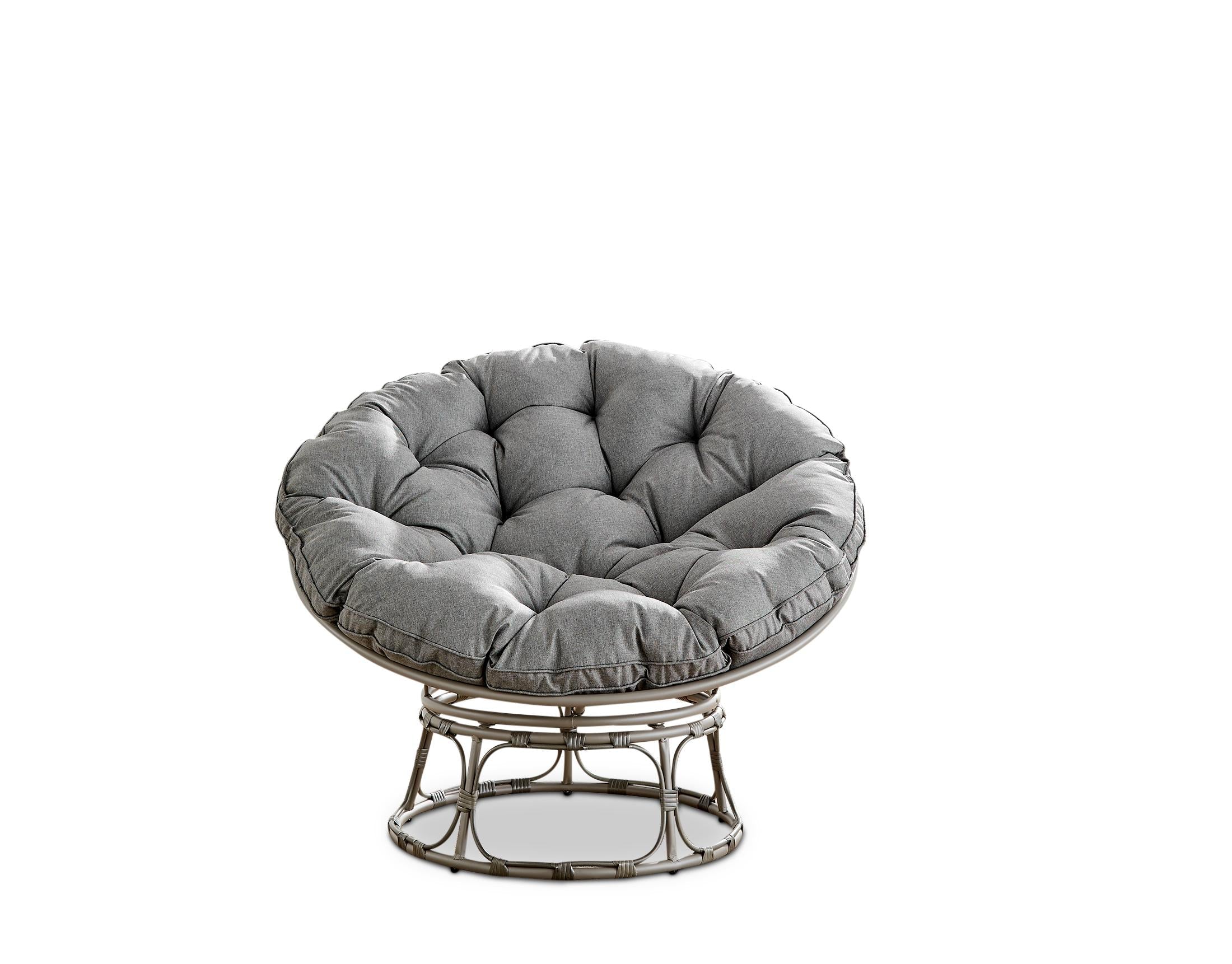 Grey Rattan Garden Papasan Moon Chair