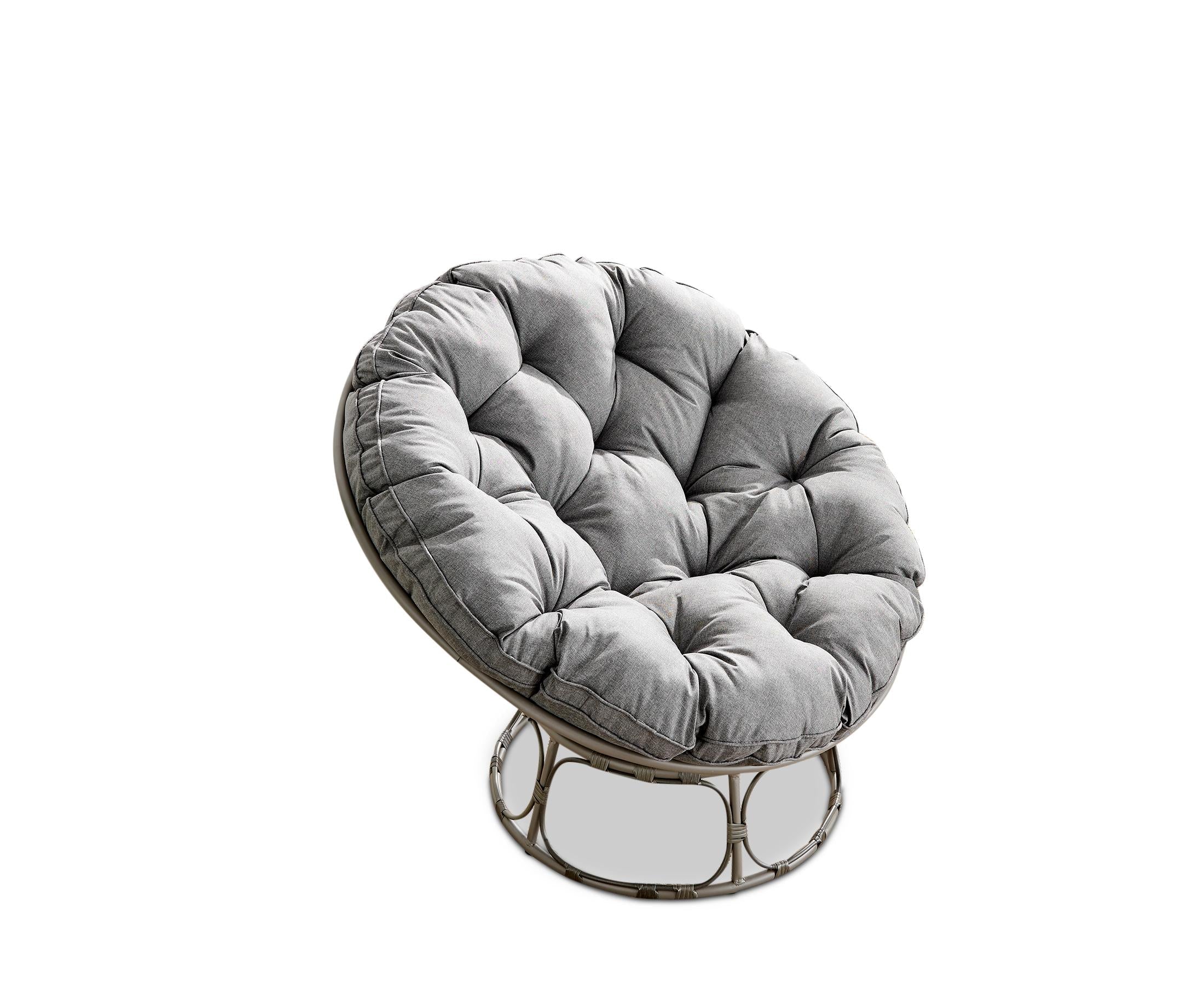 Grey Rattan Garden Papasan Moon Chair