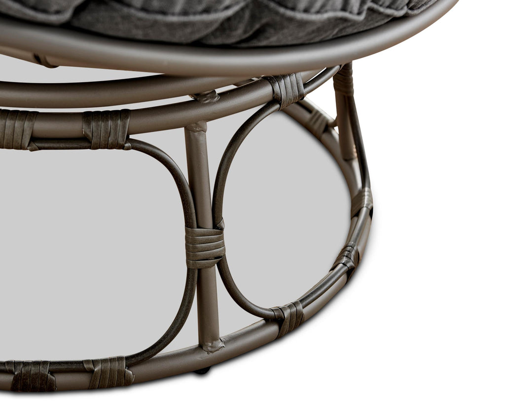 Grey Rattan Garden Papasan Moon Chair