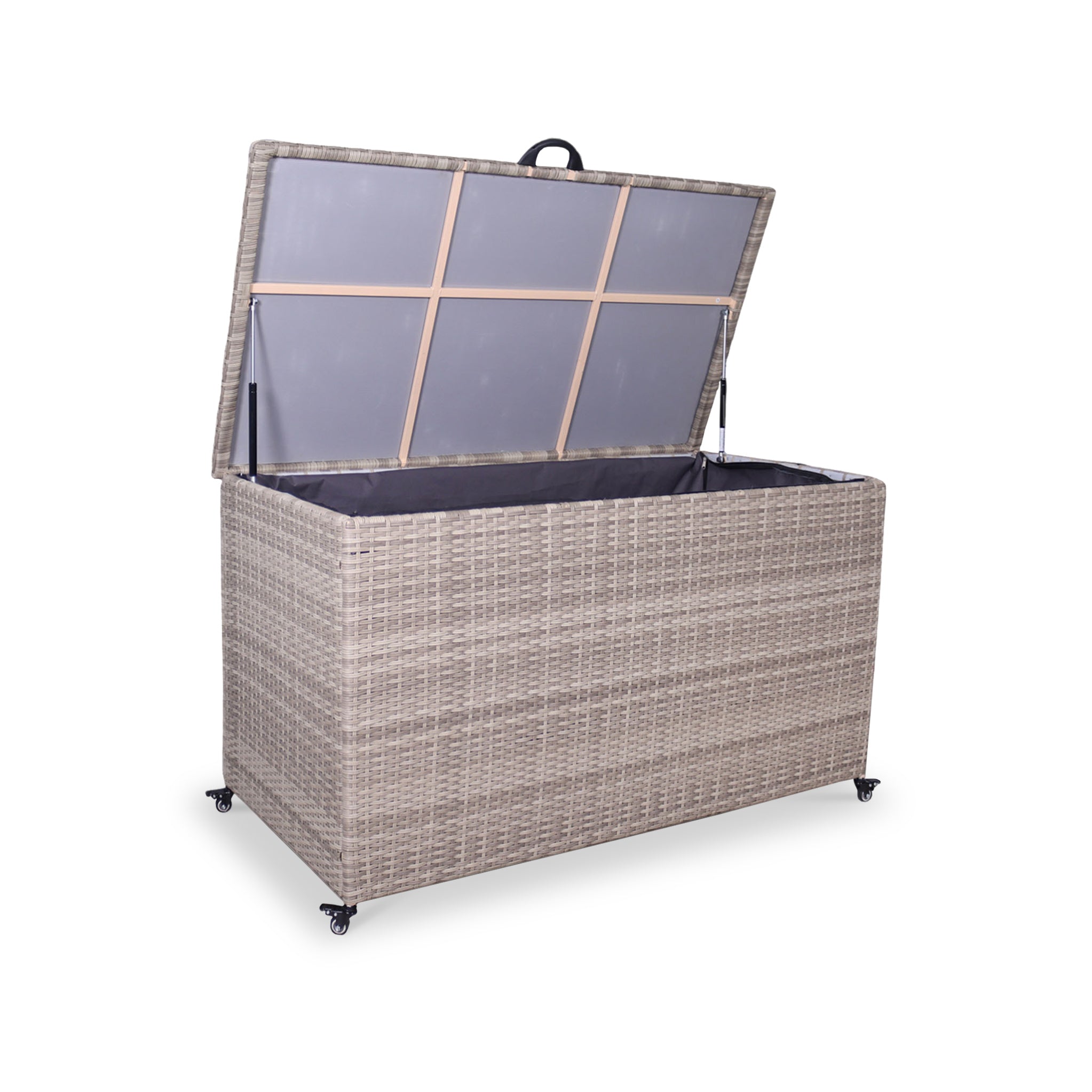 Natural Weave 510L Cushion Storage Box with Gas Lift