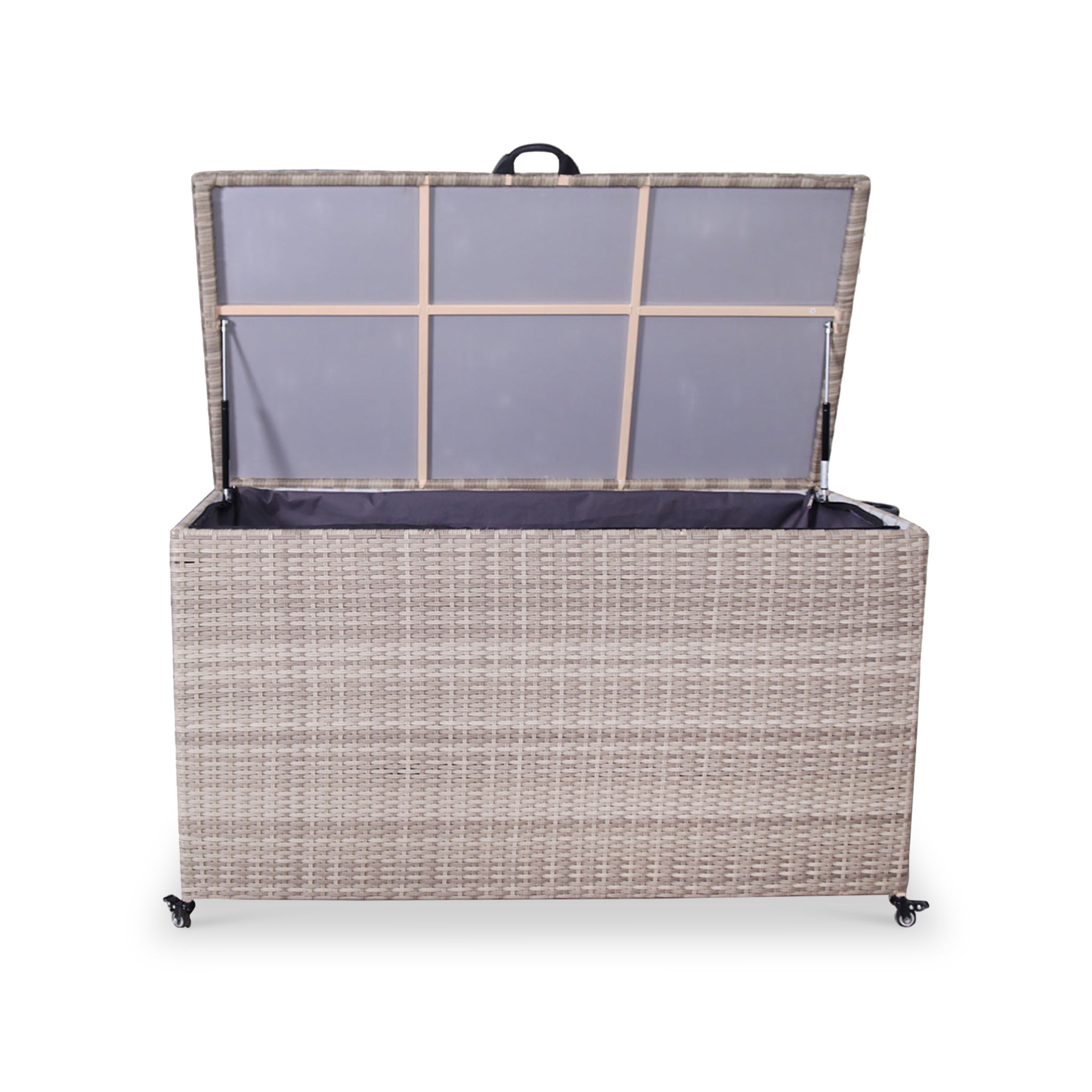 Natural Weave 510L Cushion Storage Box with Gas Lift