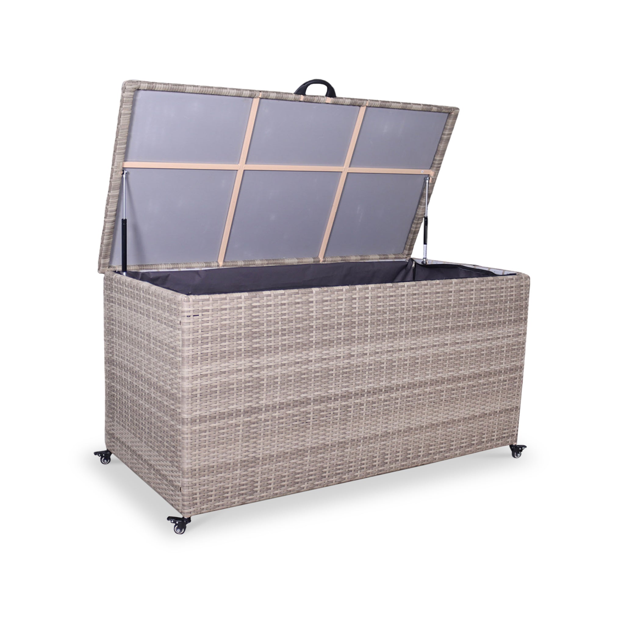 Natural Weave 645L Cushion Storage Box with Gas Lift
