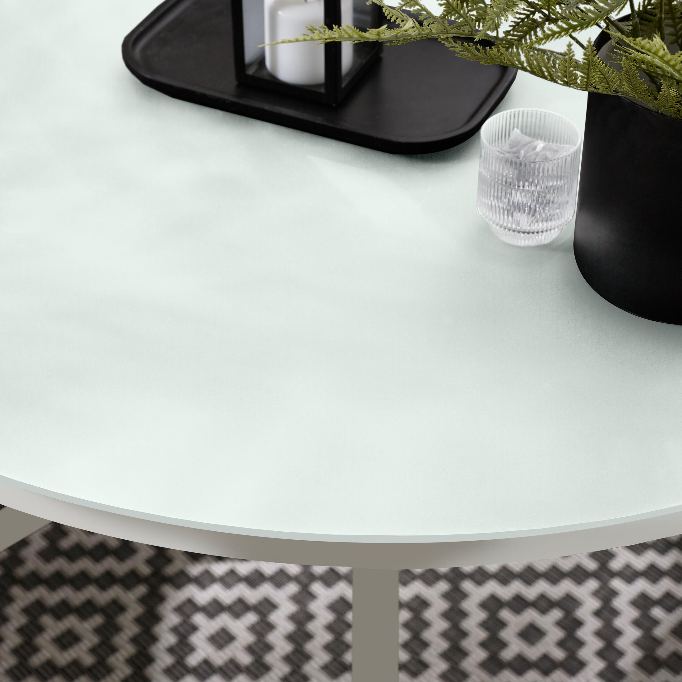 Nanterre Cream Metal & Glass 4-6 Seat Round Garden Dining Table