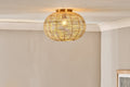 Noko Rattan Flush Ceiling Light