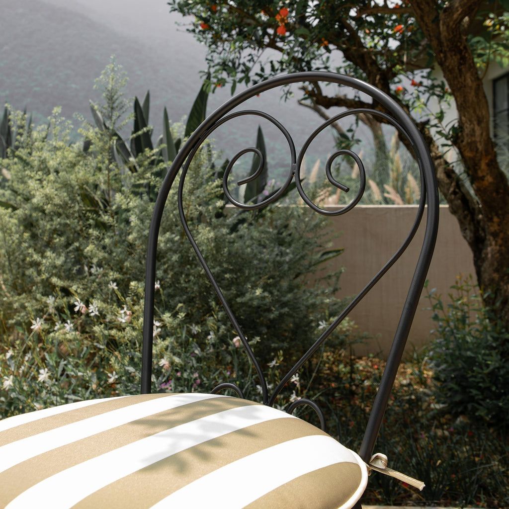 Haymes Metal Indoor and Outdoor Bistro Set, Khaki Stripe